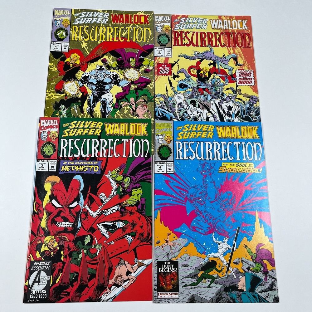 Silver Surfer Warlock Resurrection #1-4 Marvel Comics Vintage 1993 Lot